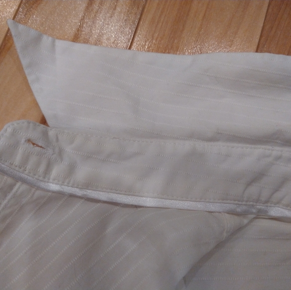 Large Jacob pinstripe short sleeve button down ivory dress shirt - Picture 14 of 16